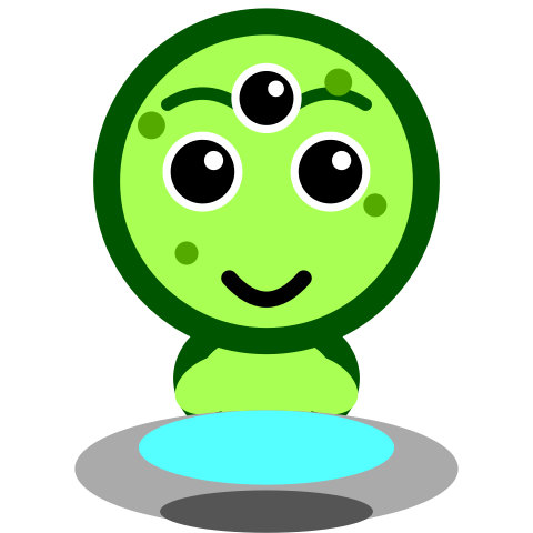 The alien in its UFO