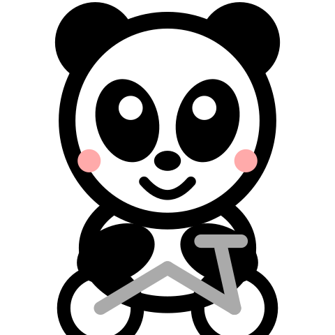 The panda on its bicycle