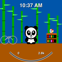 The panda's room with the earn bar nearly full