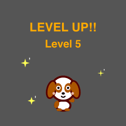 The level-up congratulations screen